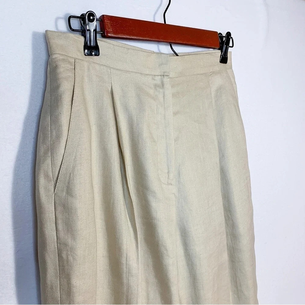 Ralph Lauren 100% Linen High Rise Beige Pants - Picture 3 of 7